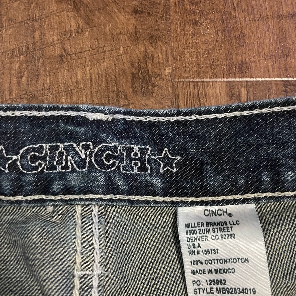 Cinch Blue Jeans with Contrast Stitching